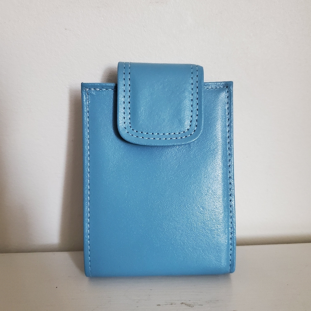 60s Vintage Amity Light Blue Bifold Leather Wallet